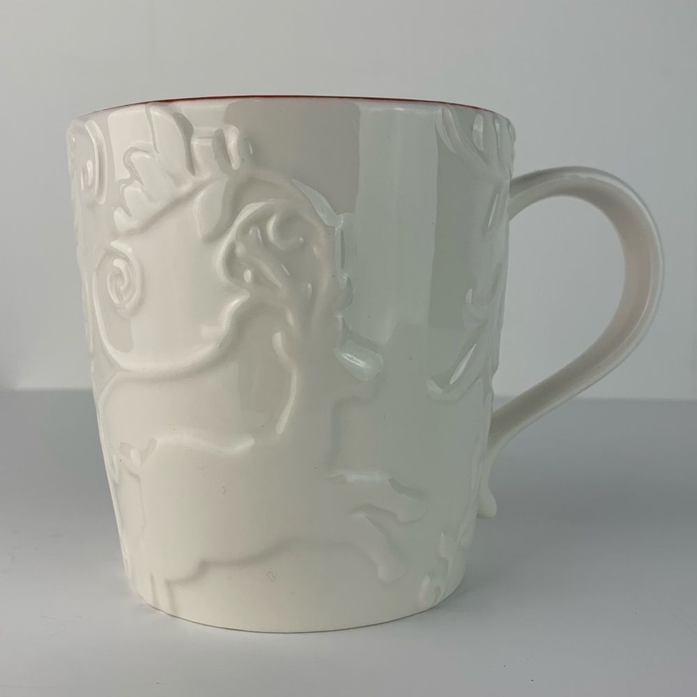 Starbucks Coffee New Bone China Christmas Holiday Reindeer Mug Tea Cup 2009